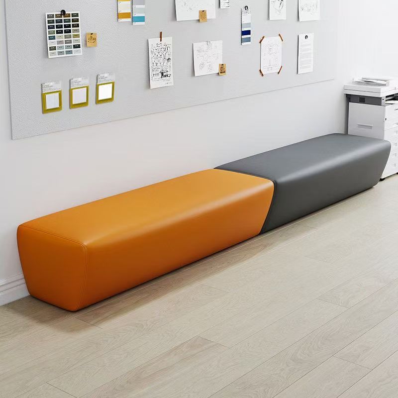 Reception chair for early education training institutions, simple office bench for customer reception and waiting, commercial soft cushion bench, rest area sofa