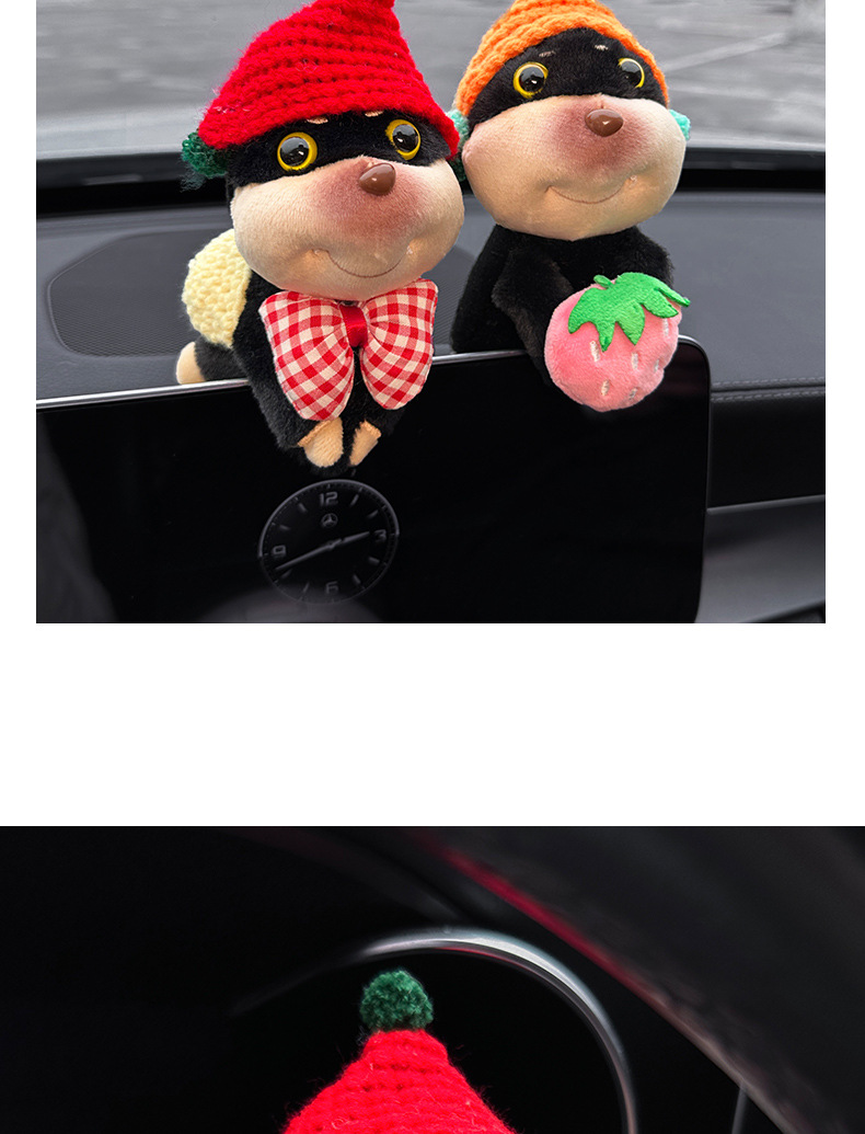 Car ornaments cute doll bee dog car central control screen lying prone doll display screen decoration car accessories