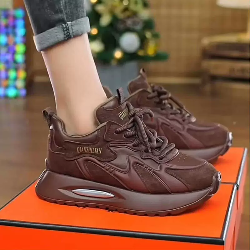 厚底老爹鞋女2024年秋冬新款时尚百搭运动休闲鞋加绒保暖高帮棉鞋