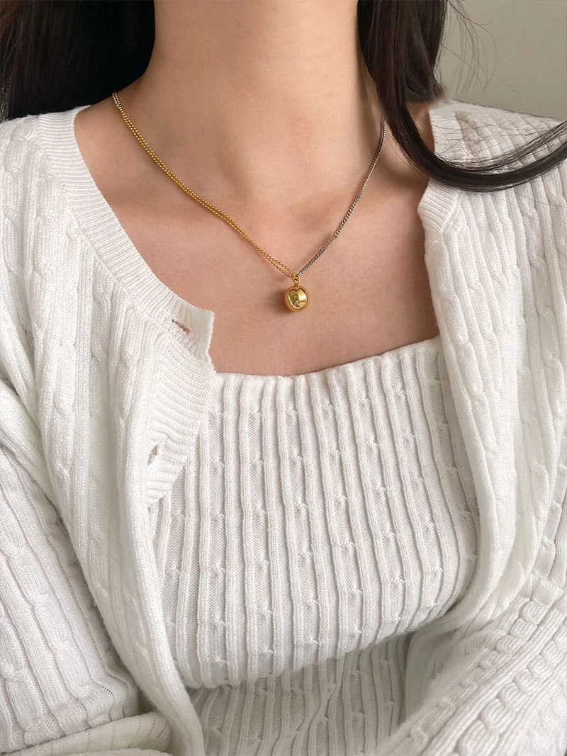 Asymmetrische Kugelketten Halskette Aus Silber Im Edlen Design_voghion.com