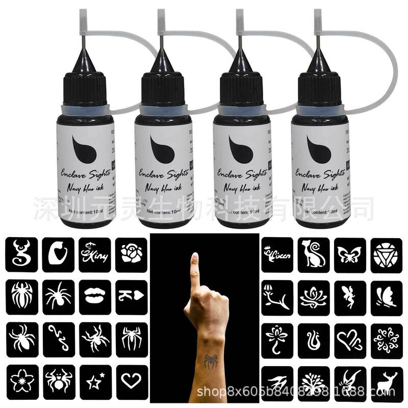 Pure Plant Navy Blue Tattoo Juice Waterproof and Long-Lasting 7-15 Days Temporary Tattoo Color Transparent Paste