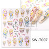 Nailing sticker wholesale INS hot ink artist dream network feathers 4 -color burn nail stickers nail