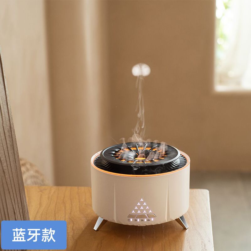 仿真火焰加湿器雨滴香薰机家用大容量智能火山喷雾雾化器批发|undefined