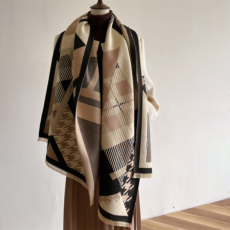 Bufanda de invierno para mujer, chal elegante con flecos y suave_voghion.com