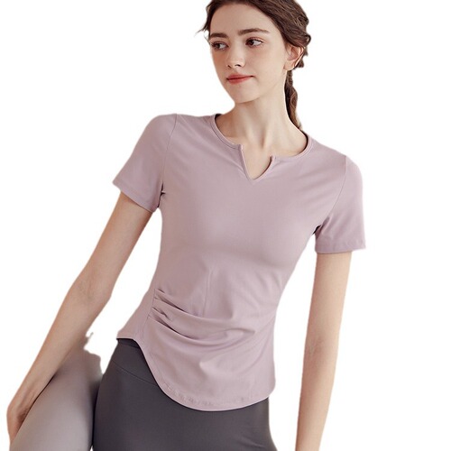Women's Advanced Yoga Clothes 2024 Summer New Sports Top T-shirt Short Sleeve Fitness Clothes Slimming Quick Dry Training Clothes