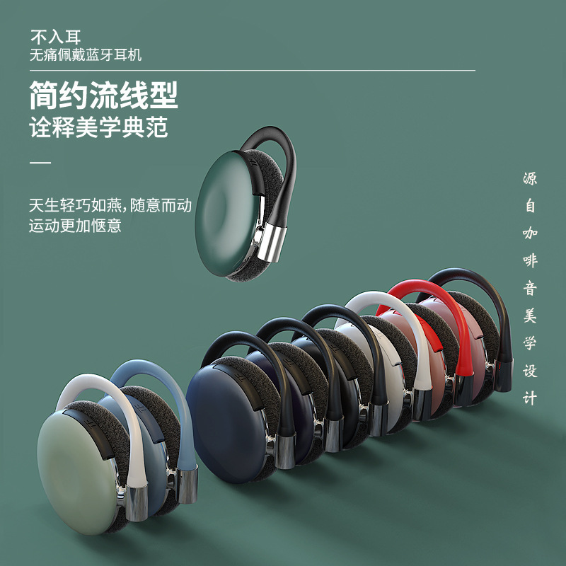 Card-Insertable Portable Headphones That Won'T Fall Off, Outdoor Sports Ear-Hook Style Wireless Bluetooth with Super Long Battery Life, Trendy Dual-Ear Design