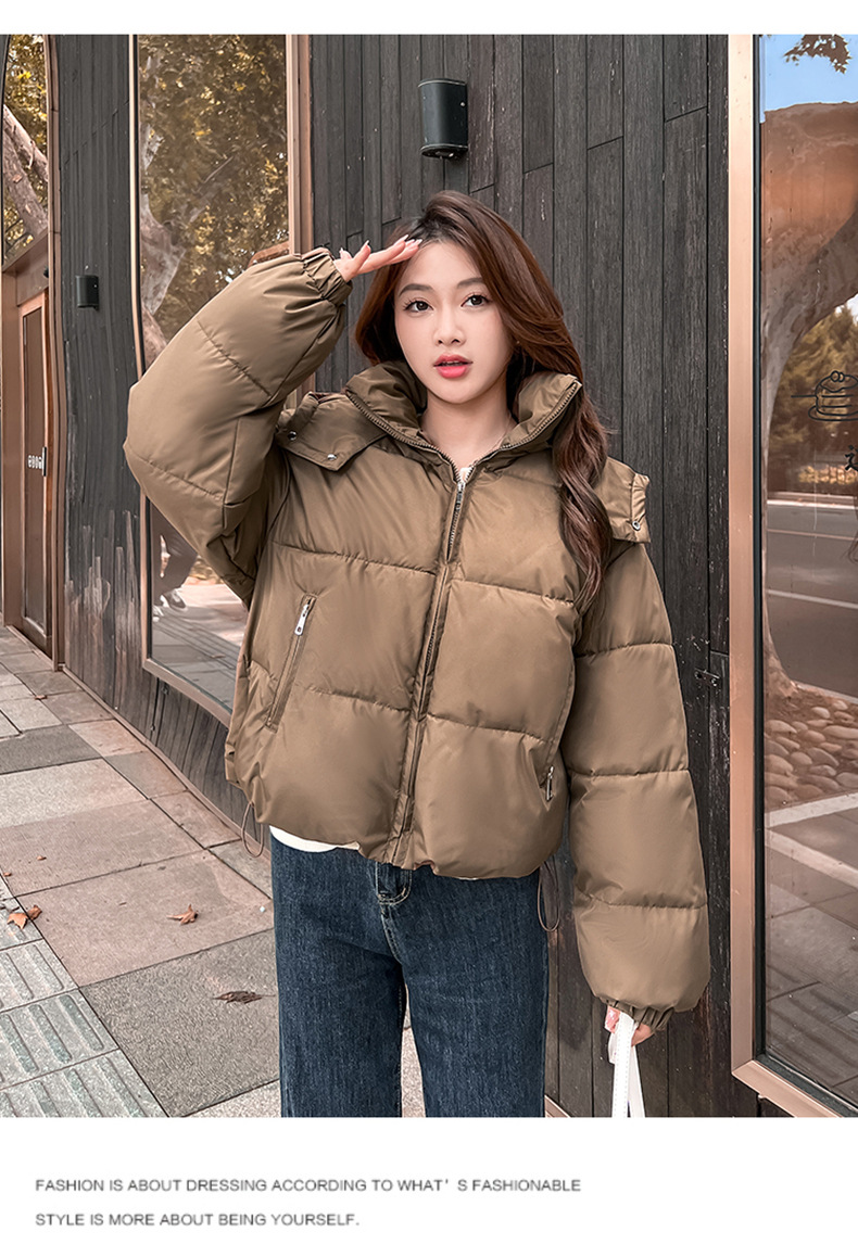 Piumino invernale in cotone 2023 nuova giacca in cotone da donna versione coreana giacca da studente corta con cappuccio per pane sciolto_voghion.com