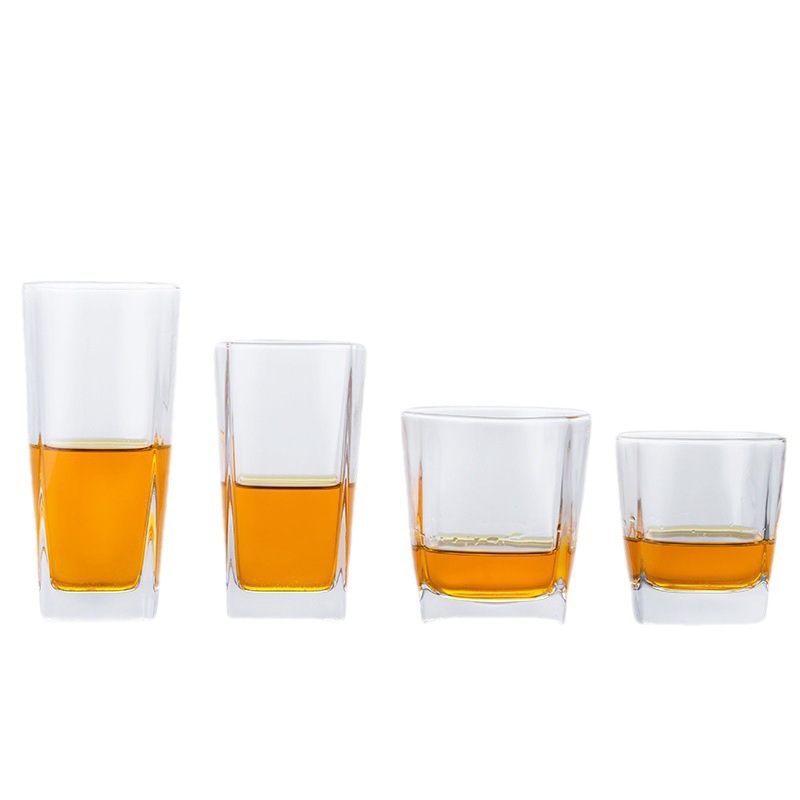 Jinbaijia vidrio transparente taza de whisky de vidrio cuadrado copa de vino blanco cerveza de vidrio bar espíritus taza de vino