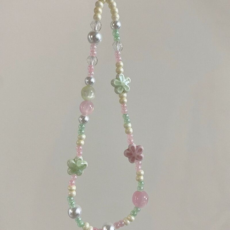 Cute girl fresh ccd camera lanyard mobile phone chain handmade mobile phone chain diy beaded pendant