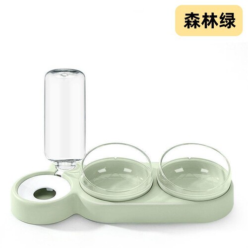 Cross-border Cat Three-Bowl Automatic Water Fountain Anti-Toppling Wide Mouth Tilted Neck Bowl Pet Supply Basin
