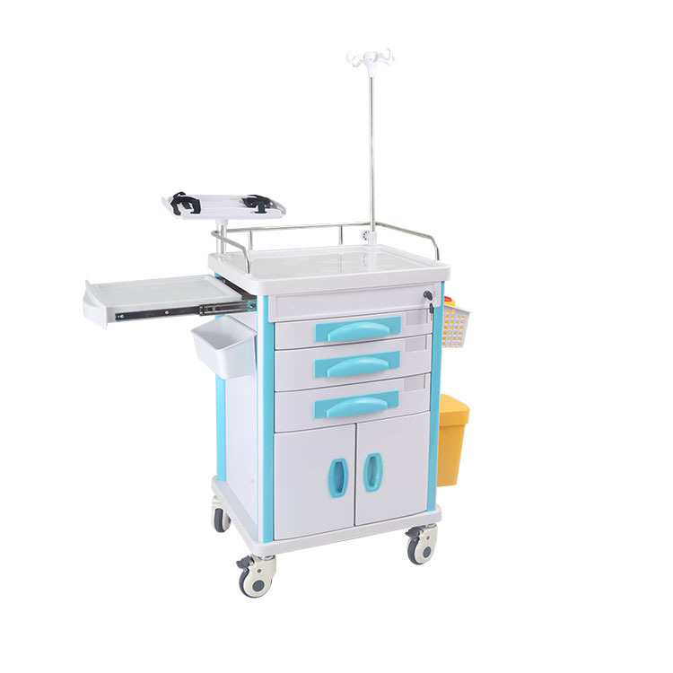 ABS急救车医院抢救车麻醉治疗车输液车多功能护理移动送药手推车