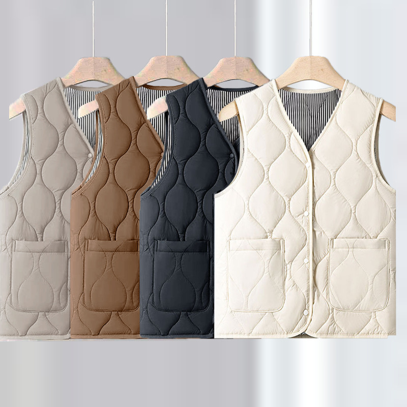 Cross-Border Exclusive Supply of Women's Vests, One-Piece Drop-Shipping, Mom's Tops, Sleeveless Jackets, Quilted Vests, Korean Style Fashion Casual Wear