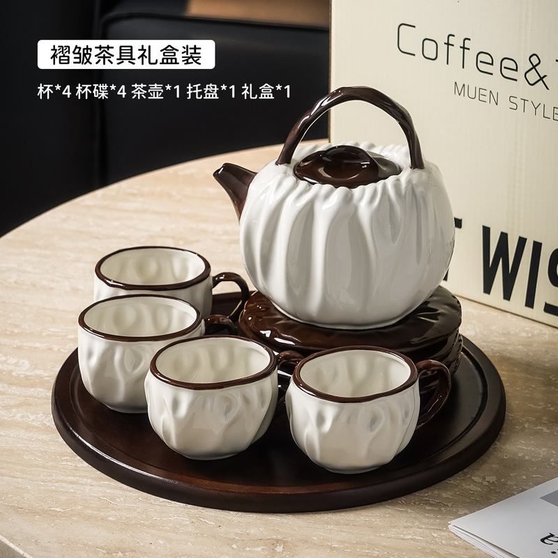 创意陶瓷水具套装复古高级感茶具高颜值茶壶咖啡杯碟大套套装礼品|undefined
