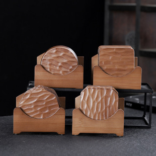 Creative Bamboo Tea Cup Mat Anti-scalding Tea Cup Holder Office Heat Insulation Mat Tea Ceremony Coaster High-end Kung Fu Tea Set Accessories
