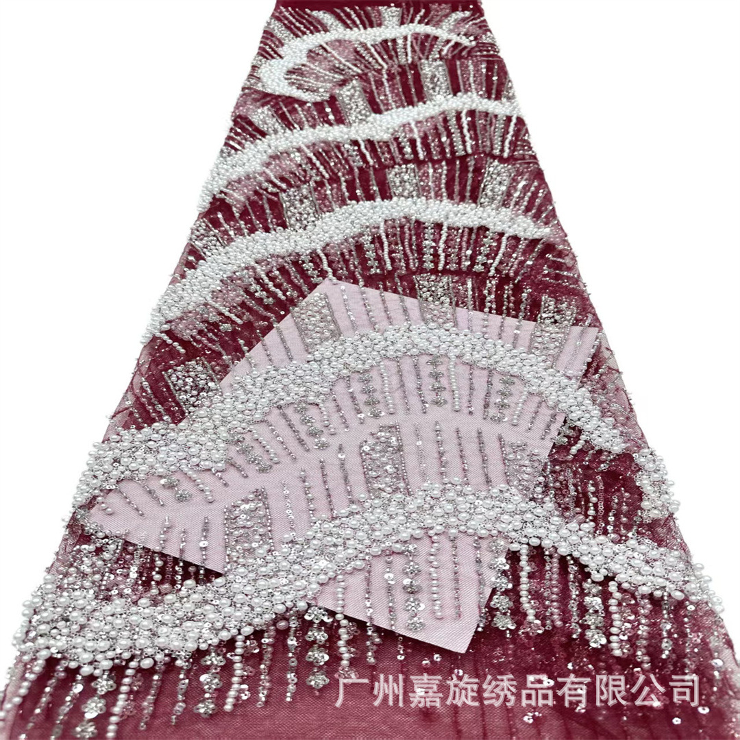 Fabricación pesada francesa tamaño de bolsas de ficha flor sequinado vestido de boda vestido de mujer cheongsam de moda encaje bordado brace image 4