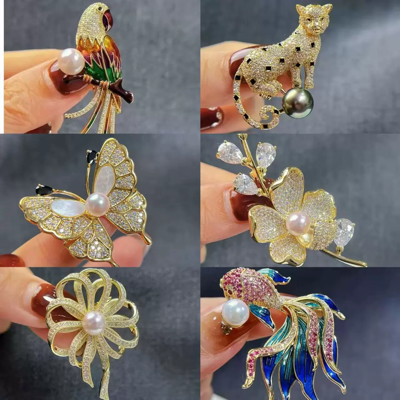 法式复古微镶锆石胸针高档西装别针珍珠个性百搭时尚胸花配饰批发