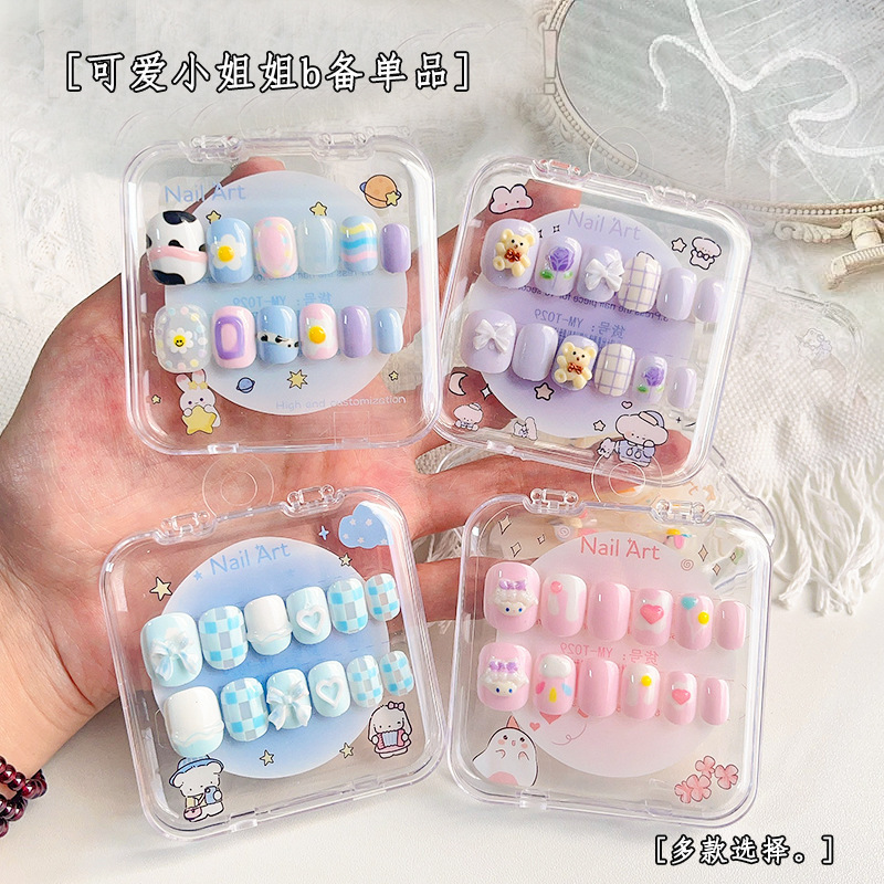 立体的でかわいい子供用ネイルパッチ、アクセサリー付き、完成ネイルパッチ、フェイクネイルパッチ、ウェアラブルネイルパッチ、漫画ネイルパッチ|undefined