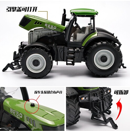 Meizhi 1:30 simulation alloy farmer's vehicle tractor with sound effect pull-back toys children's gifts and accessories