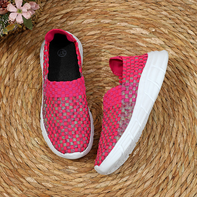 Summer lightweight woven breathable sandals flat