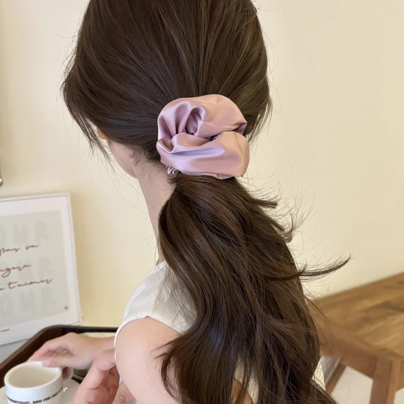 Ballet de seda, anillo de cabello de intestino grueso para mujeres, cabello de cola de caballo alto, correa de goma resistente, cabello de cabello de alta elasticidad y duradera