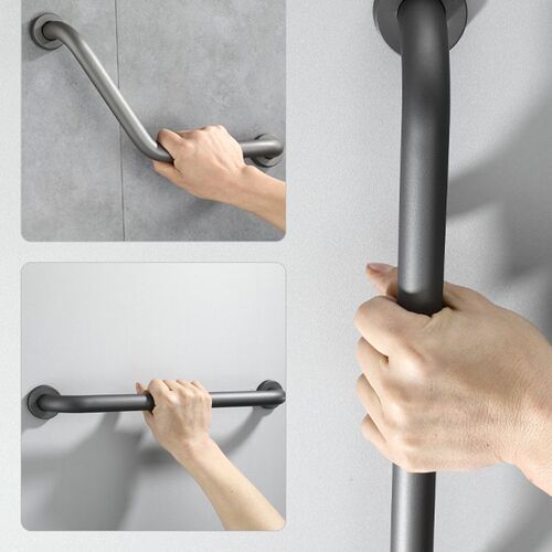 New gun gray space aluminum bathroom handrail bathroom disabled elderly anti-slip shower toilet safety handle door handle