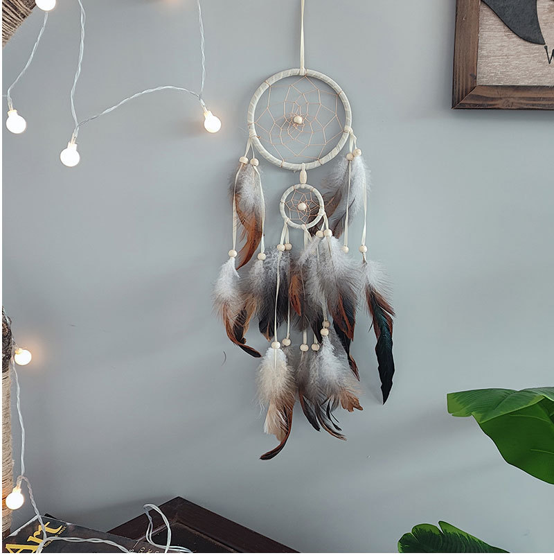 25g Weight Dreamcatcher Home Textiles & Decor Type 1 Piece Quantity Holiday, Travel, Daily Occasion Geometric Pattern Casual, Elegant, Shiny Style Casual Elegant Shiny Geometric Feather Dreamcatcher Wall Art 无