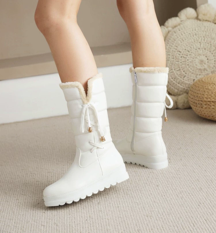 Winter high boots with zipper, 2021 years, plus size