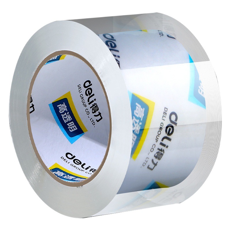 Deli 30325 transparent tape logistics express packing sealing wide tape 60mm * 6 rolls/tube