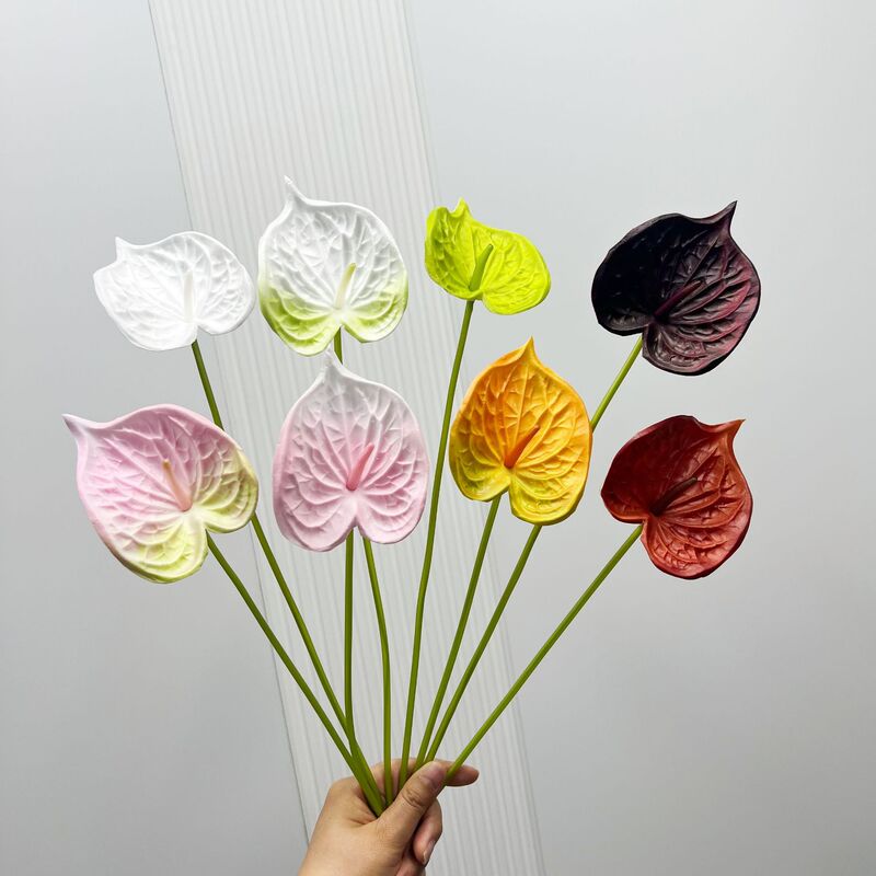 Artificial anthurium, white anthurium, green anthurium, pink anthurium, flower photography props, home and shop display decorations, table flowers