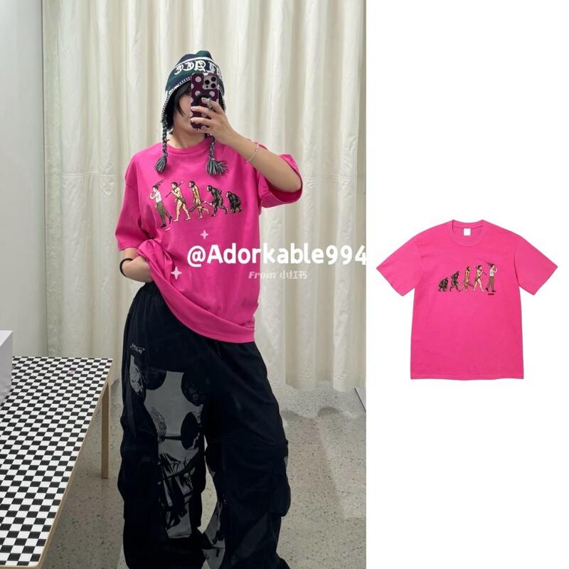 Yb Launches 26Ss/Early Spring Correct Edition Sup Evolution t Pink Printed Loose-Fit Short-Sleeve T-Shirt