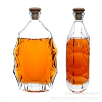 Прозрачная стеклянная бутылка для вина с крышкой, герметичная бутылка для иностранного вина, бутылка для красного вина с утолщенным дном, индивидуальная стеклянная бутылка для вина собственного производства