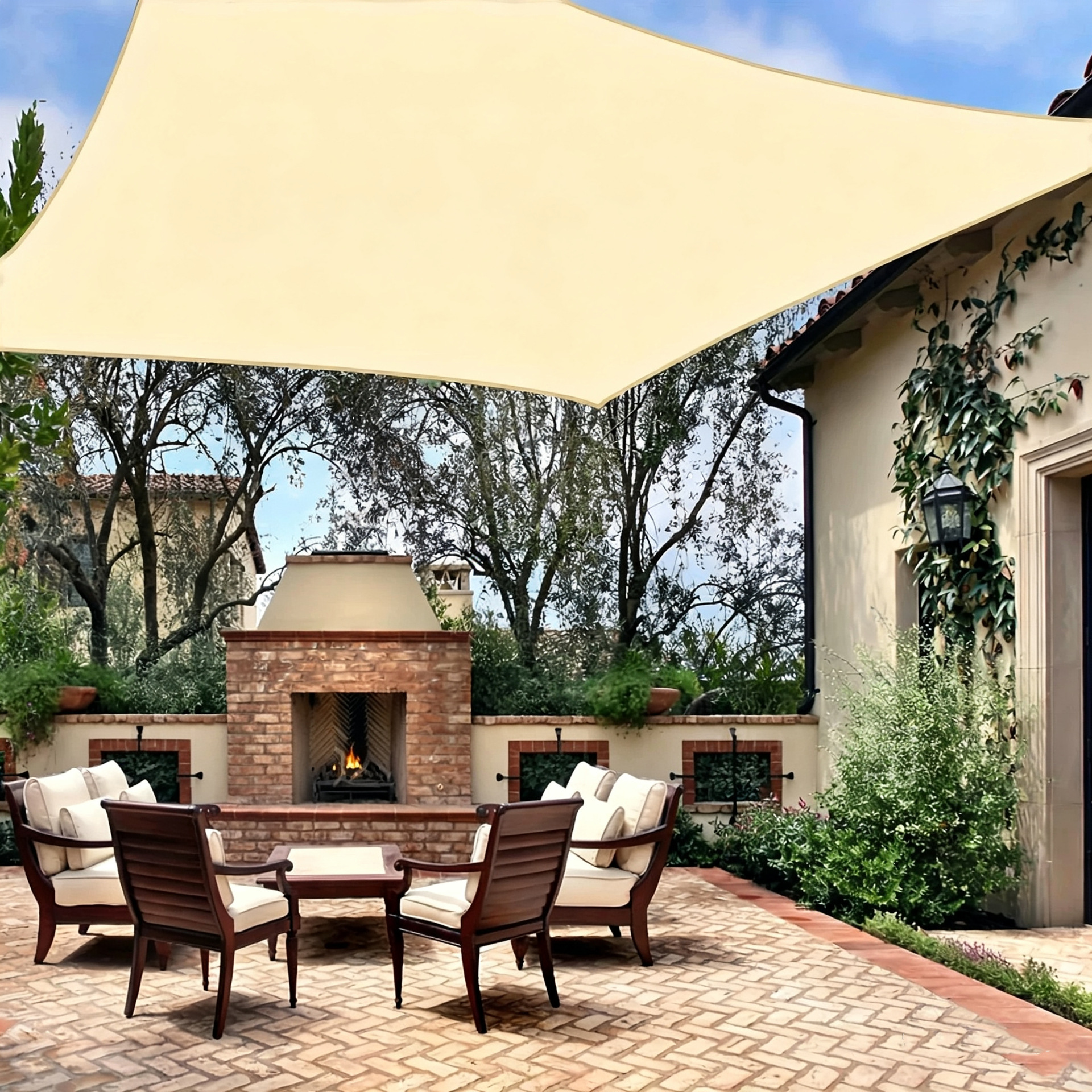 Sunshade Sails in Stock, Cross-Border Amazon Hot-Selling Garden and Pool Sunshade Tents, Sun Protection Supply Source Manufacturer