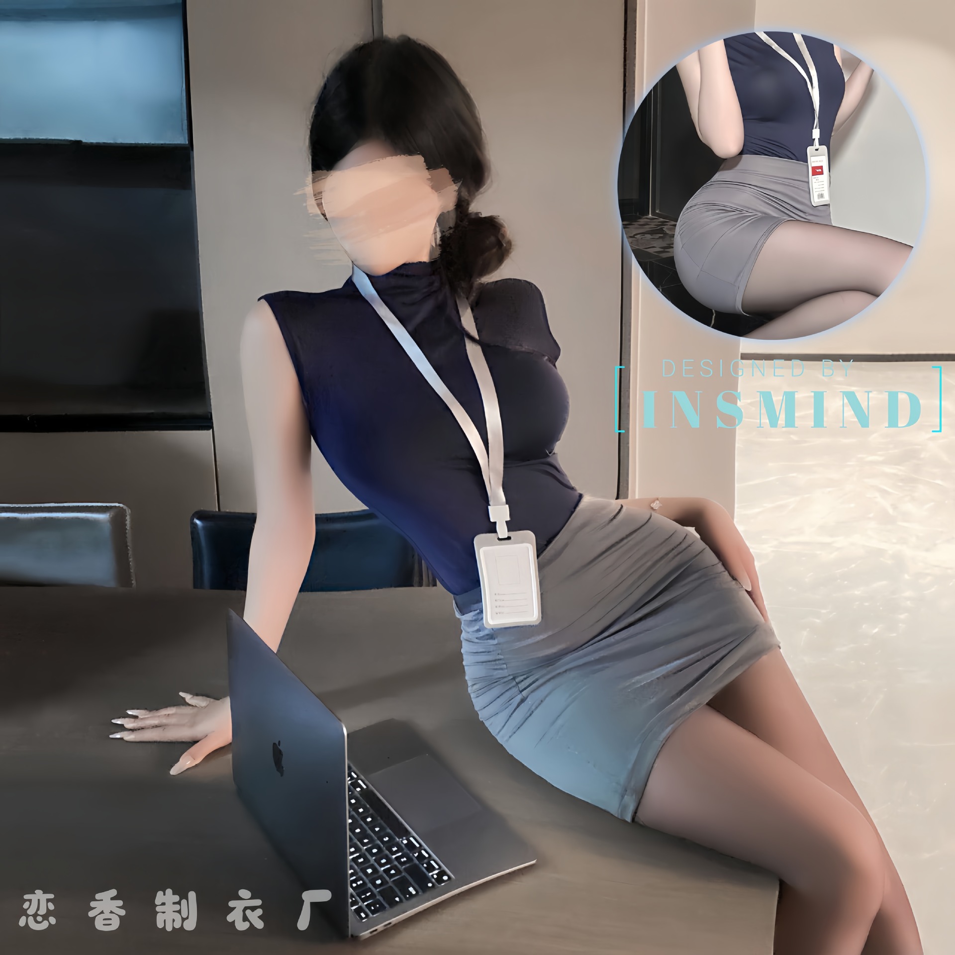 Love Fragrance Sexy Lingerie Pure Lust Style Sexy Secretary Hip Skirt Stewardess Uniform Passionate No-Take-Off Nightclub Suit