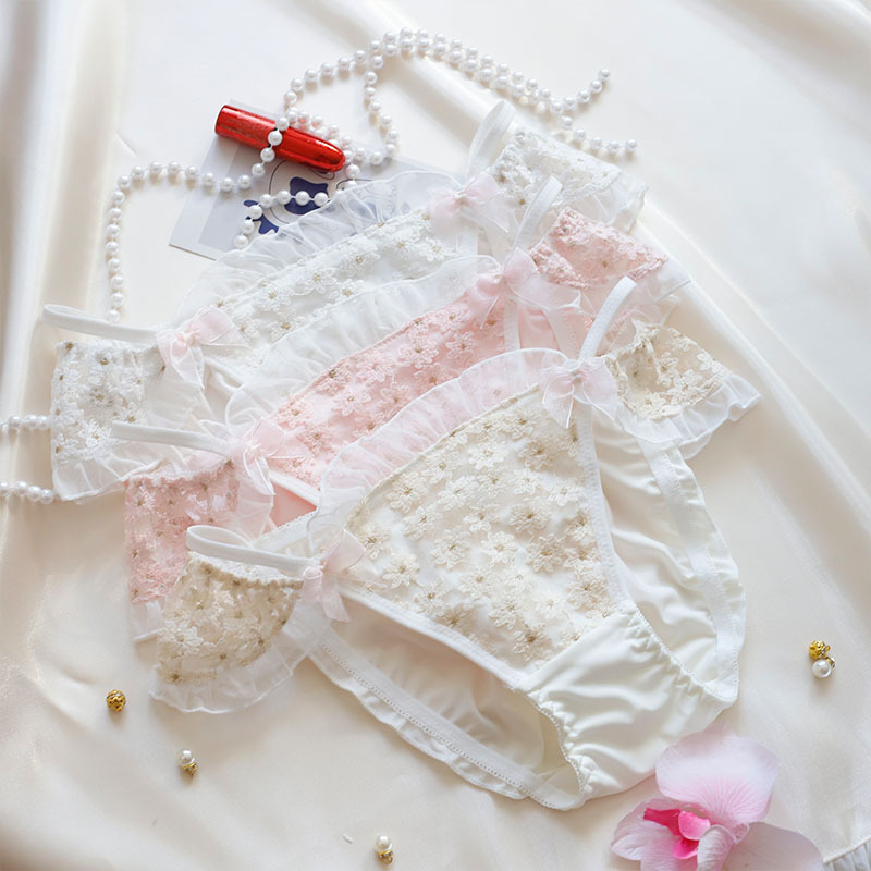 First Bloom: Low-Waist Milk Silk Sexy and Charming Girl's Cute Japanese-Style Breathable Triangle Shorts Wholesale