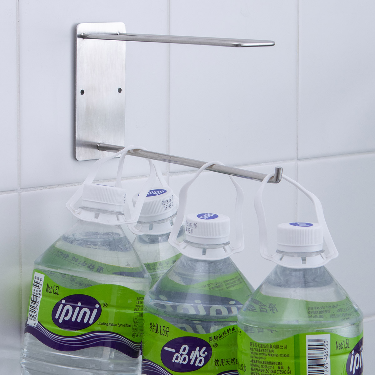 Percha sin costuras de acero inoxidable clip de ropa rack de almacenamiento de pared sin perforar gancho de pared de alta carga Barra de almacenamiento alargada