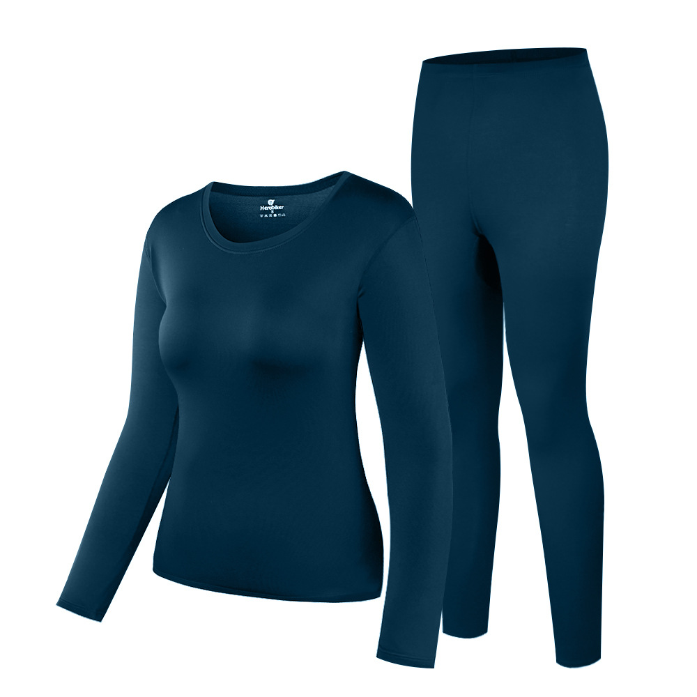 Herobiker ropa interior térmica traje de esquí la motocicleta apretado largo Johns invierno cuello redondo otoño