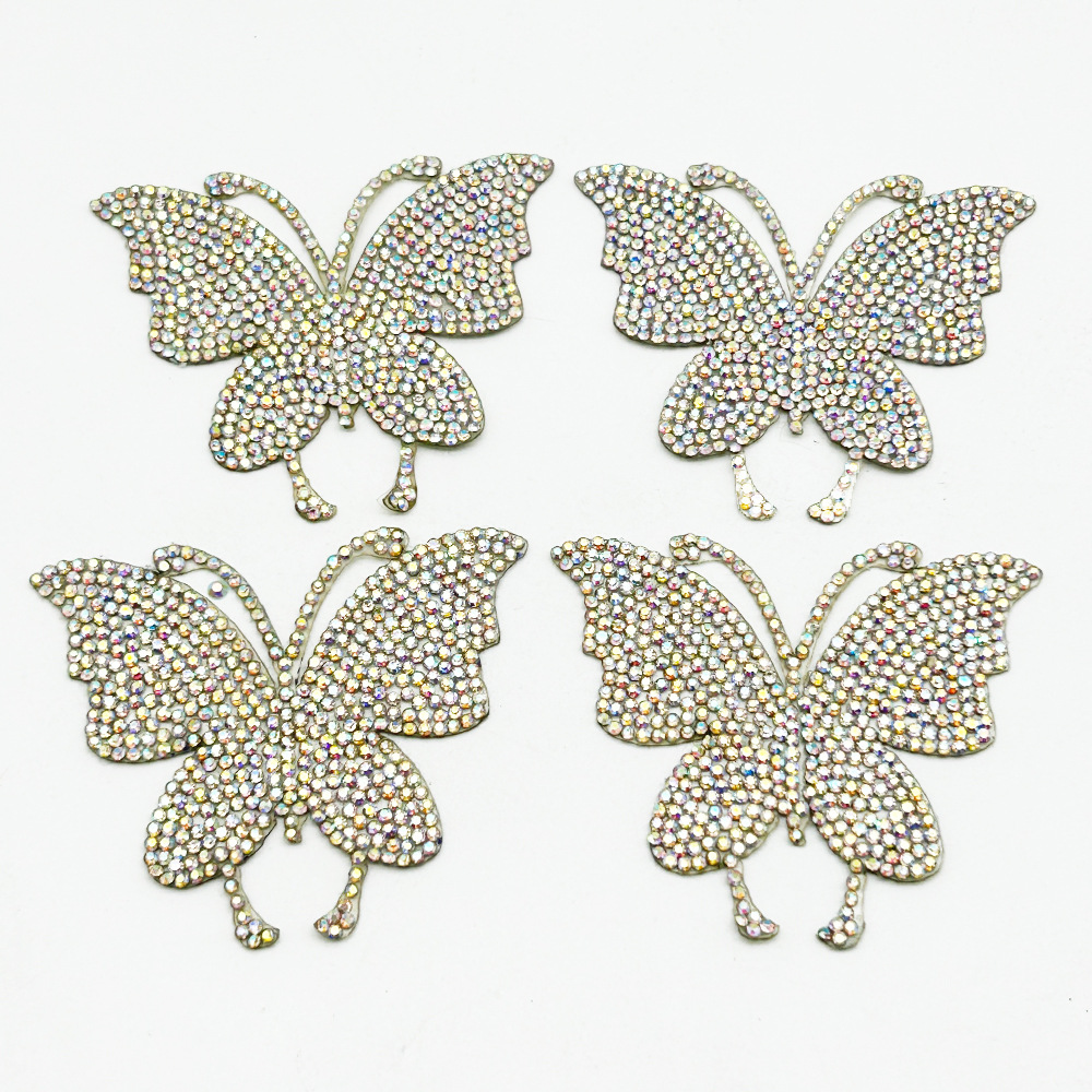Venta caliente mariposa patrón de diamantes de imitación pegatinas accesorios de ropa joyas de diamantes calientes accesorios de bricolaje pegatinas de diamantes pegatinas de diamantes autoadhesivas