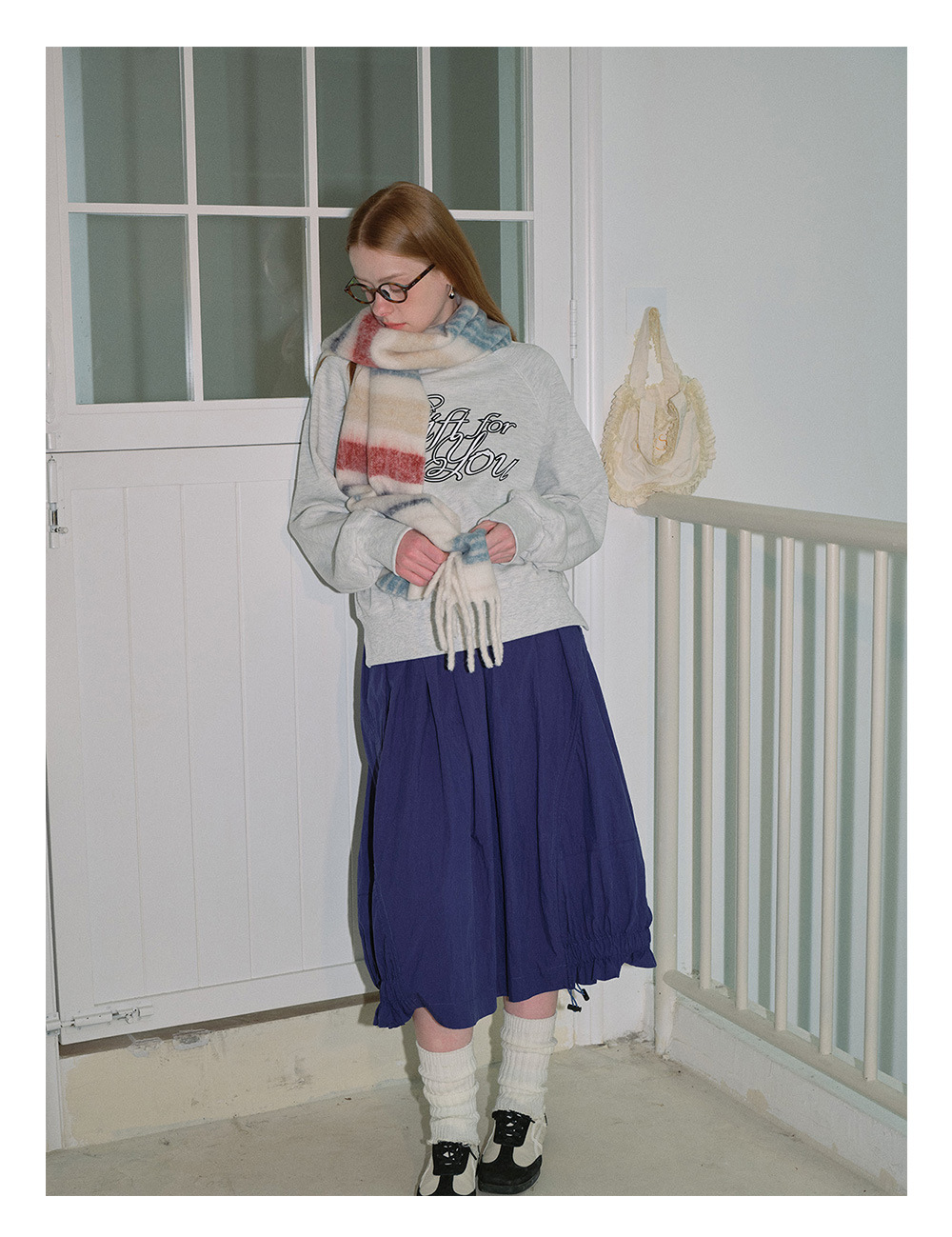 Der 2023 neue Saturn-Streifen aus Wollmischung des britischen Designers für den warmen Herbst- und Winterschal für Damen_voghion.com