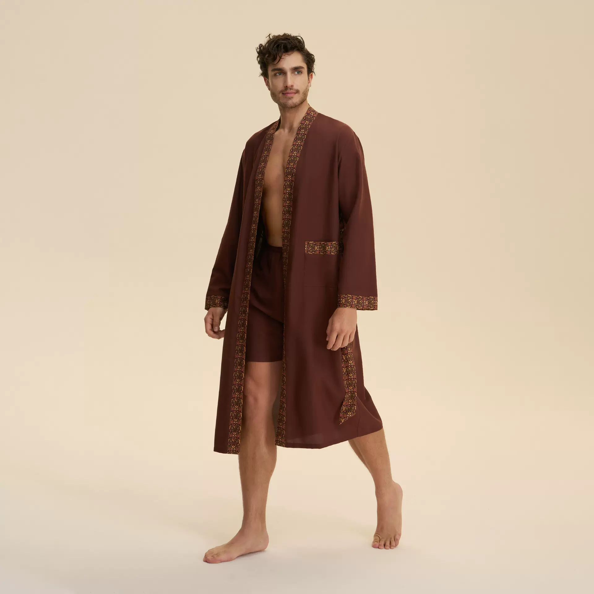 跨境新款长袍男宽松休闲中东情侣单睡袍长款云朵棉晨袍女款家居服