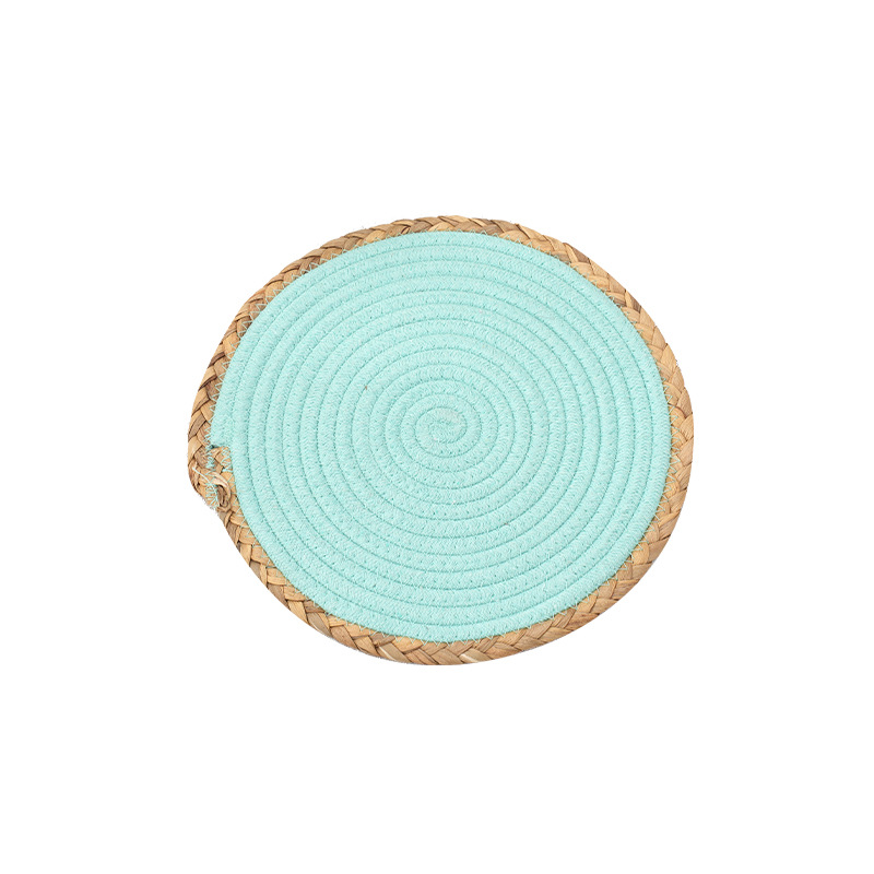 Cuerda de algodón tejida a mano posavasos de escritorio simple anti-escaldado tazón estera posavasos aislamiento cuerda de algodón tejido restaurante suministro directo de fábrica