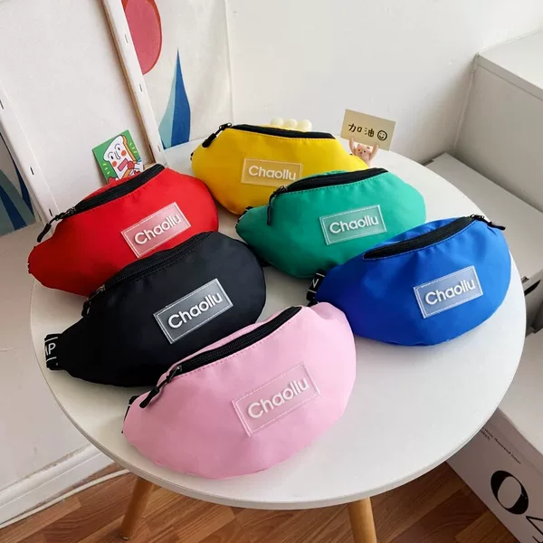 Cross-Border Children's Bags, Boys' Trendy and Cool Chest Bags, Korean Style Boys and Girls' Simple Casual Letter Waist Bags, Going Out Cross-Body Bags