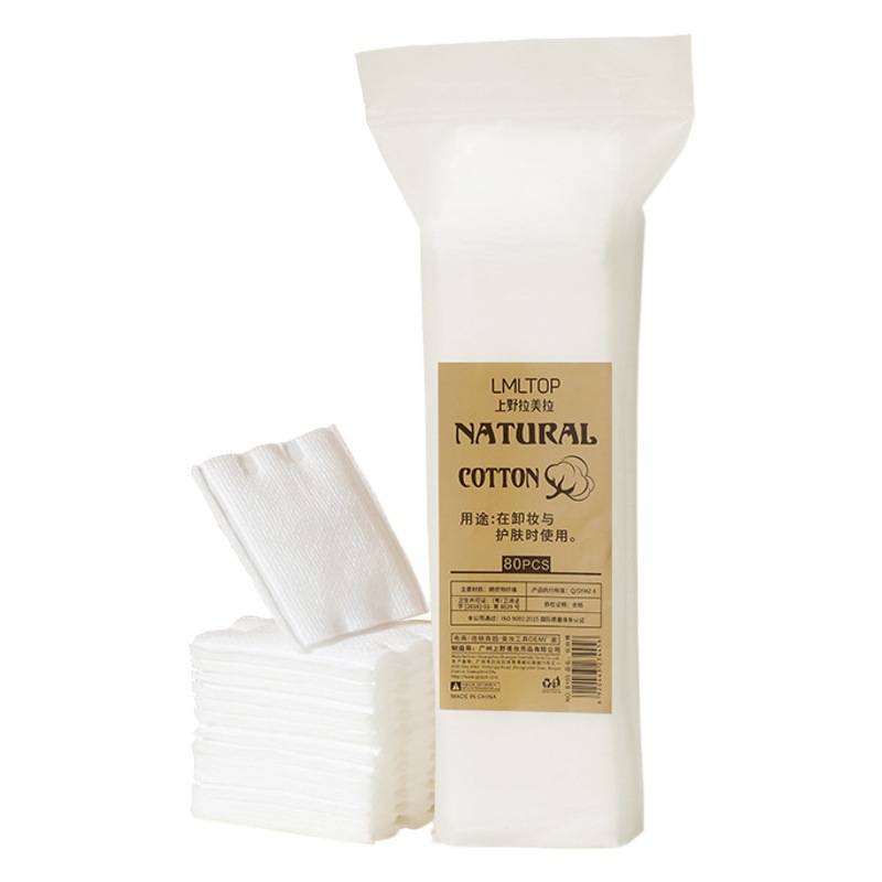 Lmltop bolsa de algodón cosmético 80 piezas Borde de doble cara punto de presión engrosada limpieza algodón removedor de uñas pieza de algodón al por mayor b155