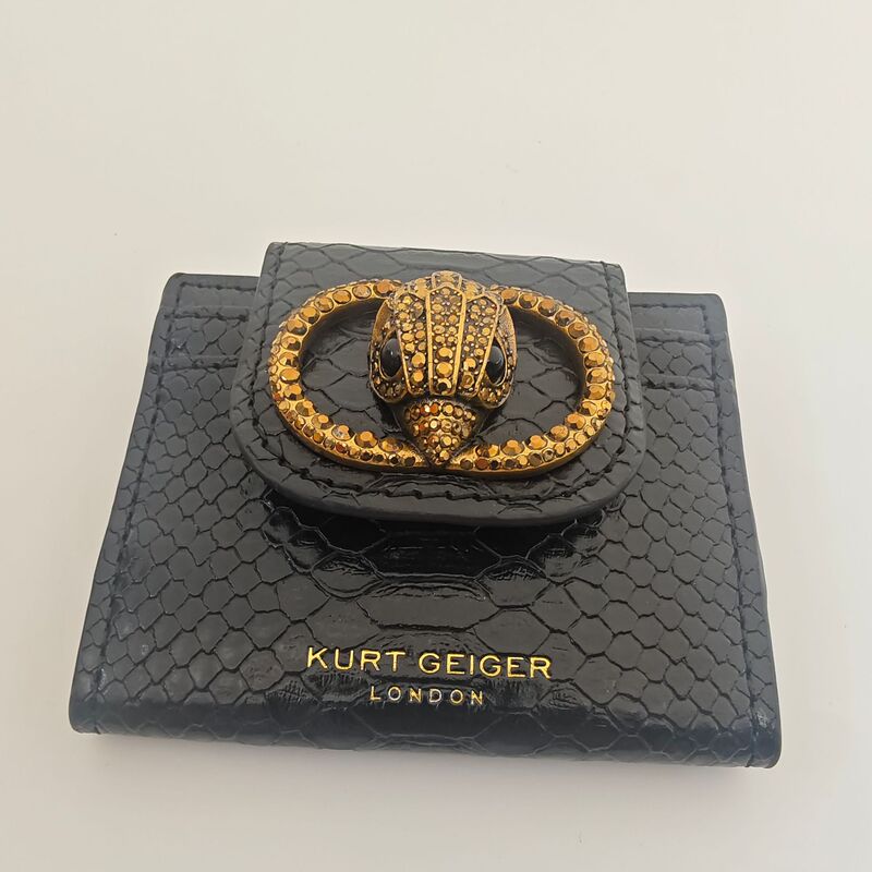 Kurt Geiger Retro Rhinestone Eagle Head Short Wallet Snake Pattern Leather Niche Luxury Card Holder Coin Purse for Women Kurt Geiger Retro Rhinestone Eagle Head Short Wallet Snake Pattern Leather Niche Luxury Card Holder Coin Purse for Women