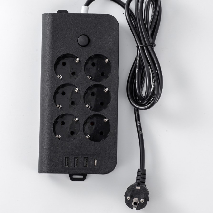 Fábrica directa exportación transfronteriza Euro enchufe USB enchufe tipo-C enchufe 2m 3m placa de conexión de conexión