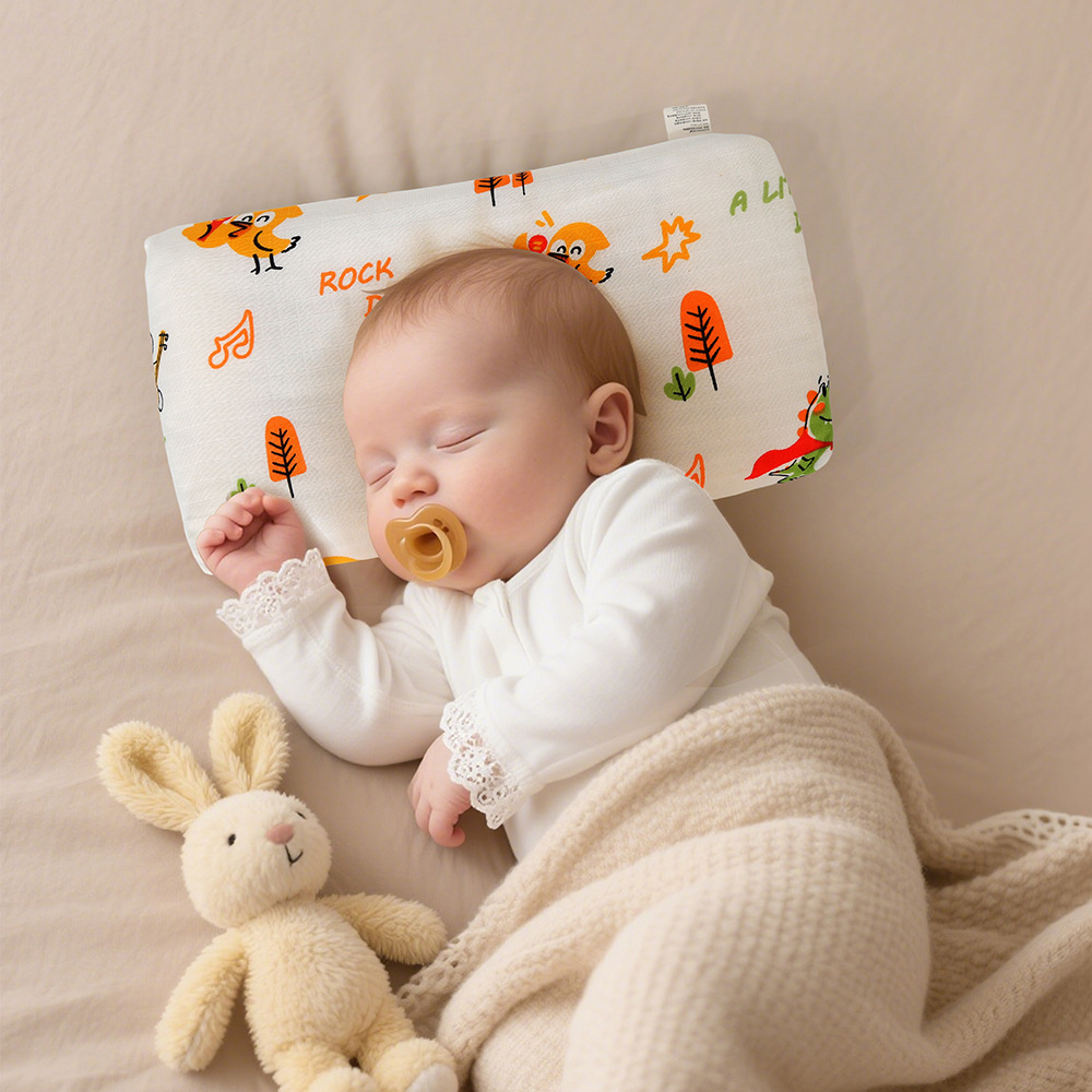 Baby Pure Cotton Cassia Seed Pearl Cotton Pillow, Children's Gauze Ab Double-Sided Bean Velvet Pillow, Baby Class A, Detachable