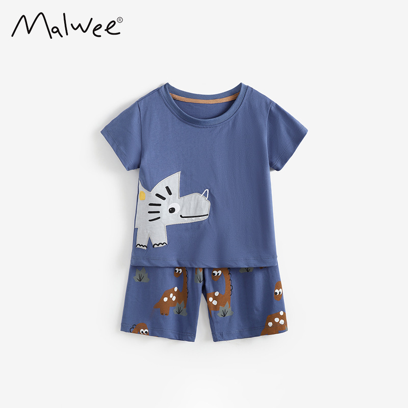 Malwee transfronterizo Euro dólar de verano para niños 3 a 8 años 100 a 150 cm camiseta de cuello redondo