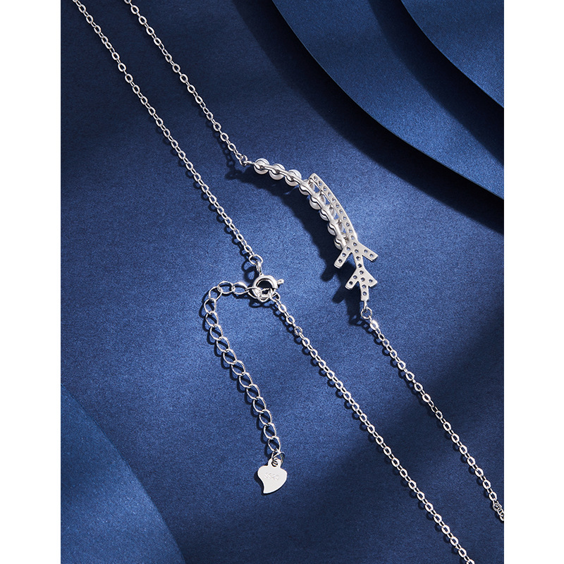 S925 plata esterlina nieve rama collar de perlas para las mujeres Luz de lujo nicho alto sentido 2023 nueva cadena suéter todo partido clavícula cadena