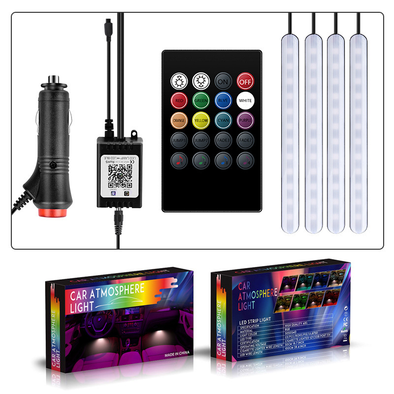 Luz de atmósfera del automóvil interior sin modificación LED colorido luz de atmósfera del automóvil USB lámpara de pie lámpara de ritmo de música image 6