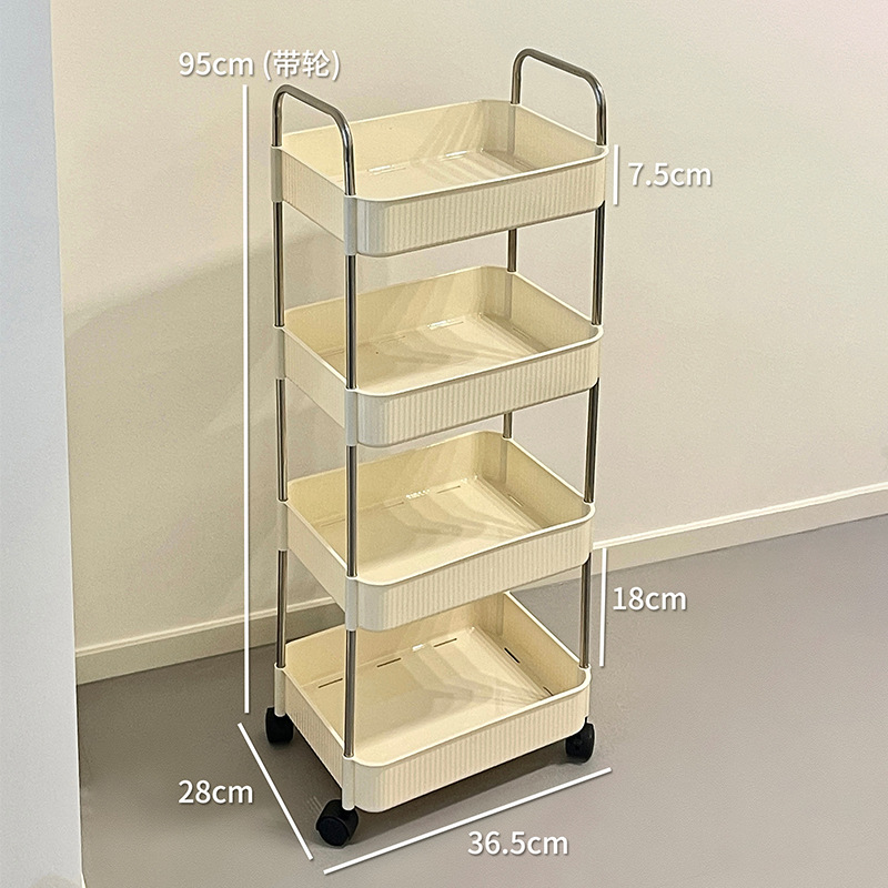 Estante de snack de gran capacidad multifuncional carro pequeño estante de escritorio de piso estante de libro cabecera cama estante de almacenamiento de baño móvil