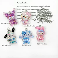 Подвеска из смолы Sanrio, аксессуары с героями мультфильмов, DIY кулон, ожерелье, детские ювелирные аксессуары, подвеска для ногтей с овечьим глазом, подвеска